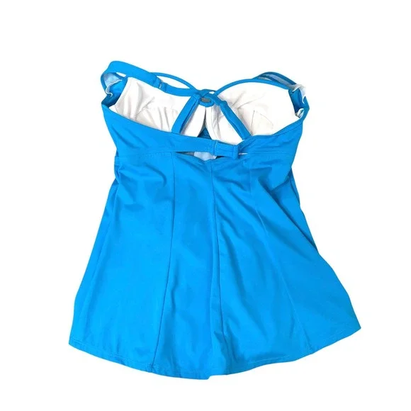 NEW Torrid Ruched swim Tankini Top Size 2X‎ blue Push-Up Bra fit Tummy control